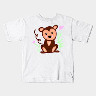 Brown monkey pastel art Kids T-Shirt